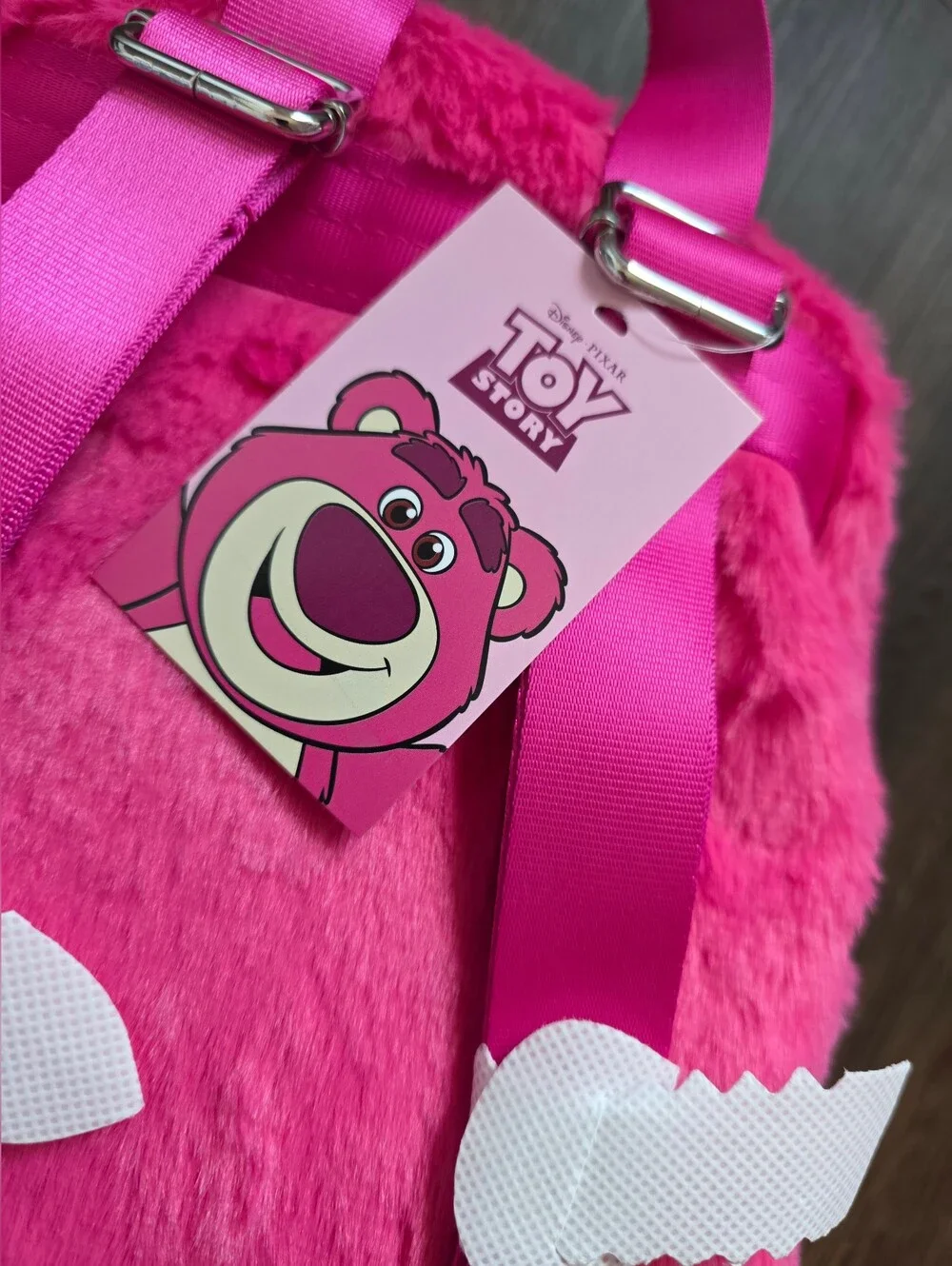 Claire's Exclusive Disney Pixar Toy Story Lotso plush mini backpack